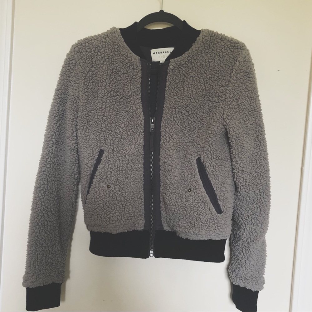NWOT Anthropologie Marrakech Fleece Bomber Jacket